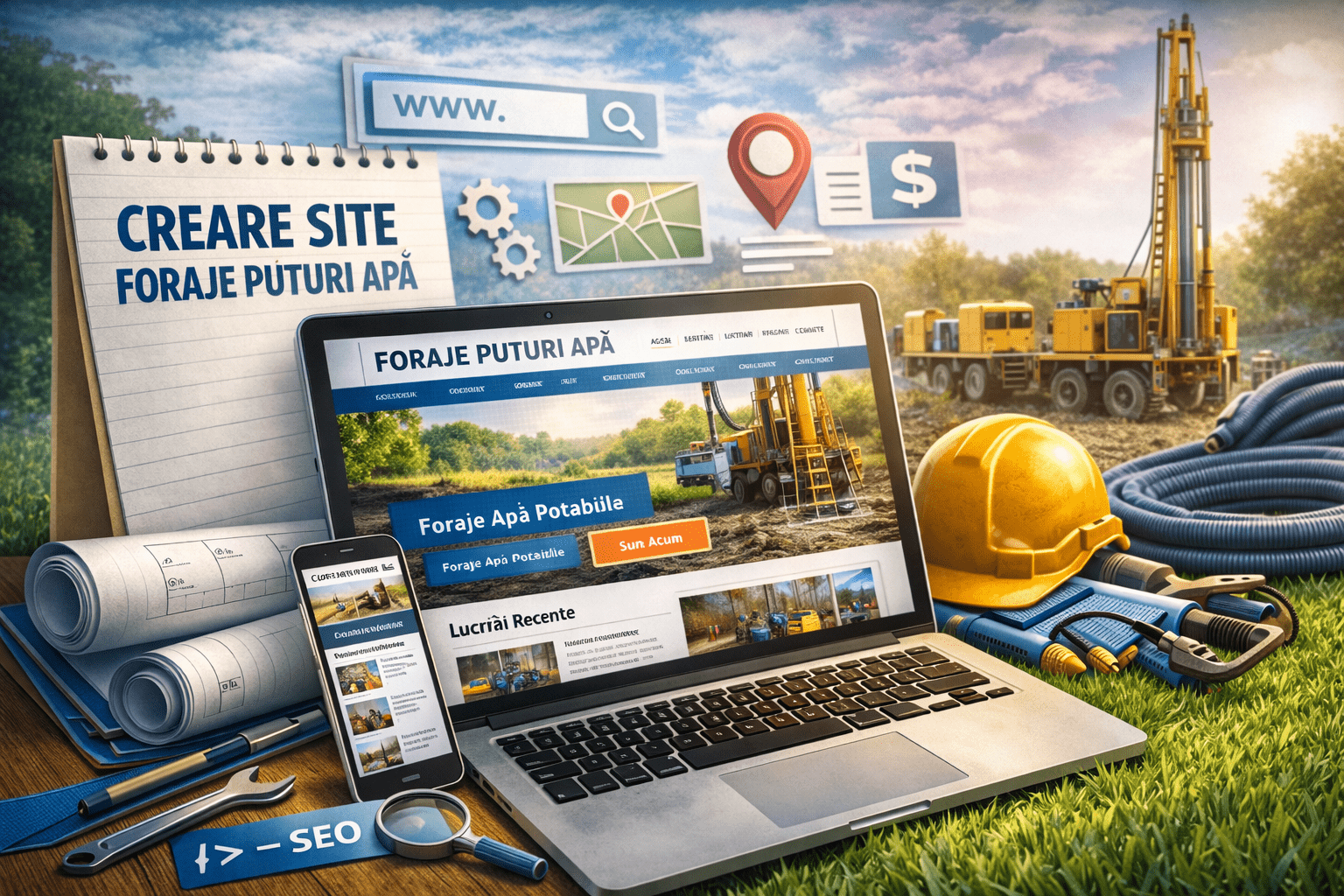 Creare site foraje puțuri apă – Atrage clienți direct din Google, nu din anunțuri costisitoare 1 creare site foraje puțuri